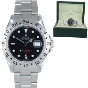 2002 Rolex Explorer II 16570 Stainless Steel Black Dial GMT 40mm Watch Box