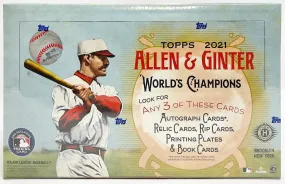 2021 Topps Allen & Ginter Baseball Hobby Box 24 Packs Per Box, 8 Cards Per Pack