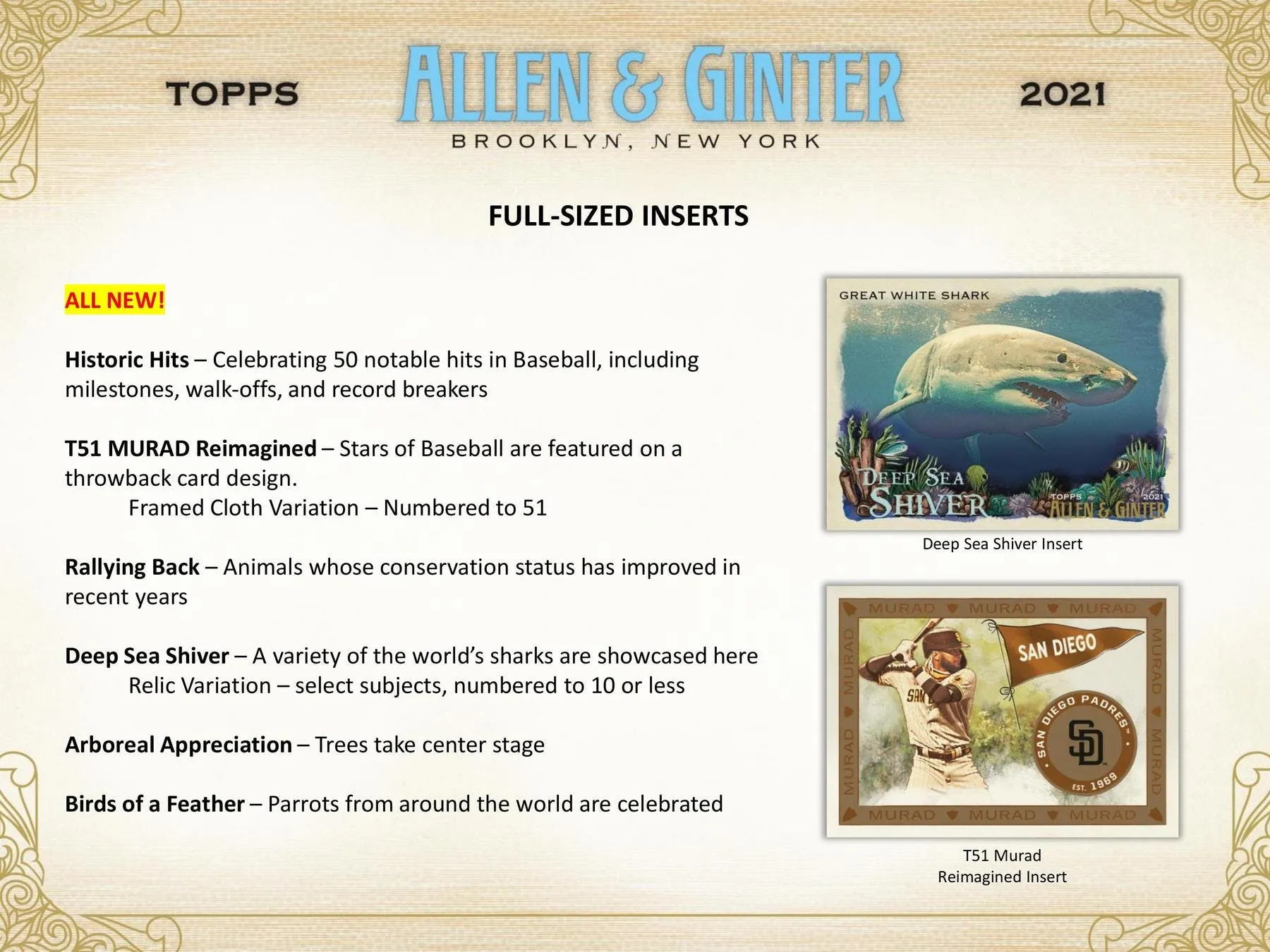 2021 Topps Allen & Ginter Baseball Hobby Box 24 Packs Per Box, 8 Cards Per Pack