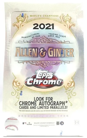 2021 Topps Allen & Ginter Chrome Baseball Hobby Box 18 Packs Per Box 4 Cards Per Pack