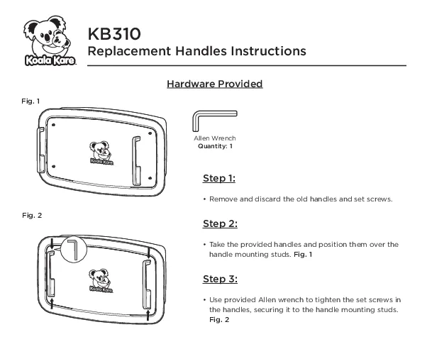 310-22-KIT - REPLACEMENT HANDLES for KB310-SSRE and KB310-SSWM Changing Stations