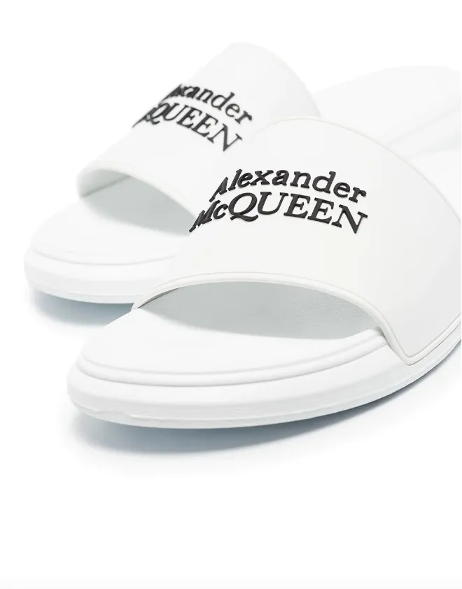 Alexander McQueen logo-embossed slides