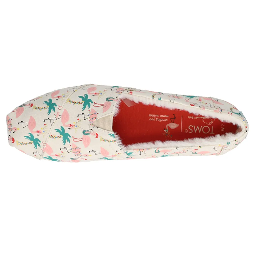 Alpargata Cozy Holiday Flamingos Graphic Slip On Flats