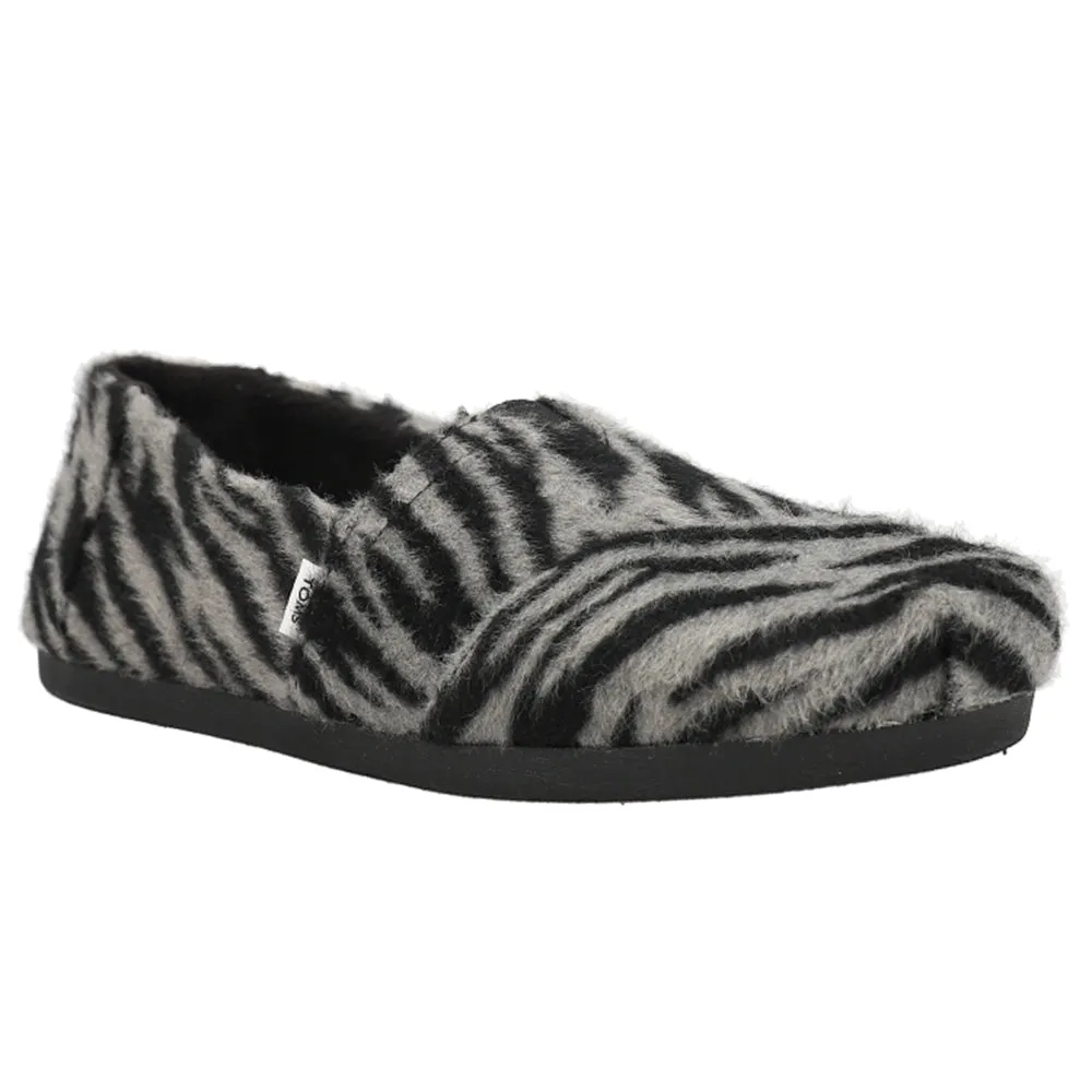 Alpargata Fuzzy Zebra Slip On Flats