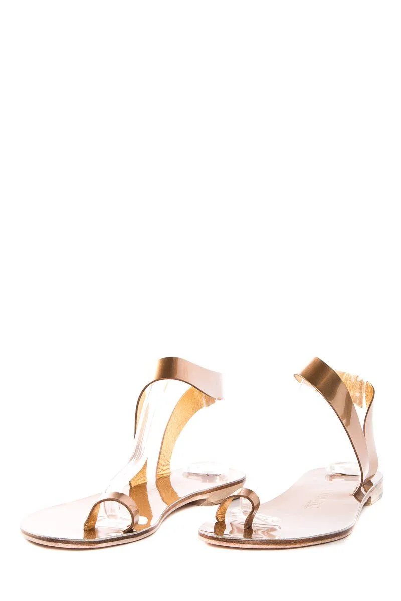 Alvaro Gonzalez Bronze Metallic Leather Angela Sandal SZ 37 NWT SALE