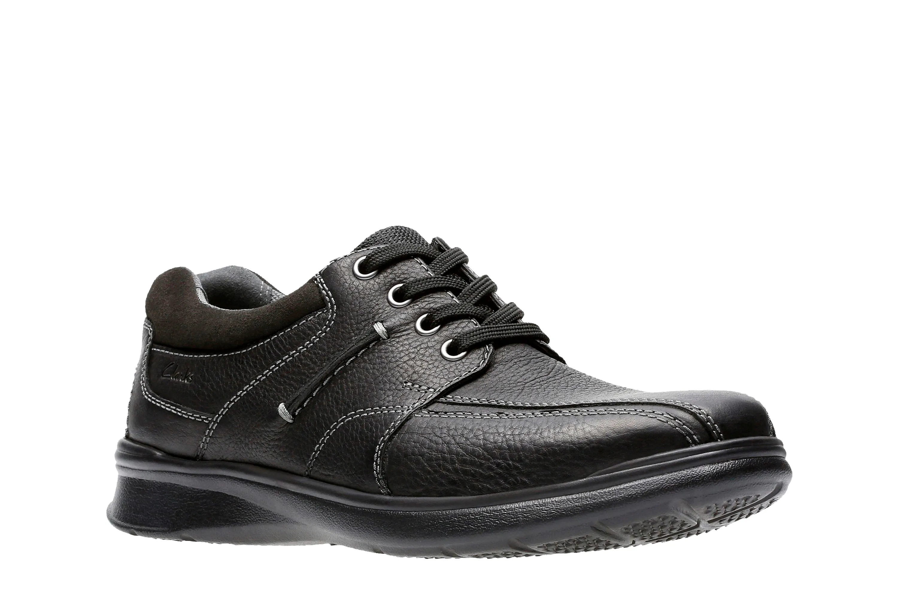 Clarks Cotrell Walk Black Oily Leather - Wide Width