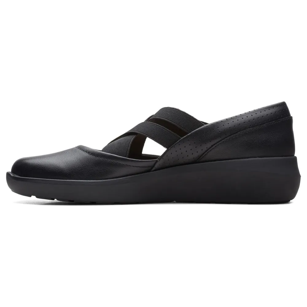 Clarks Kayleigh Cove Black Combi Leather Shoe (Women's)