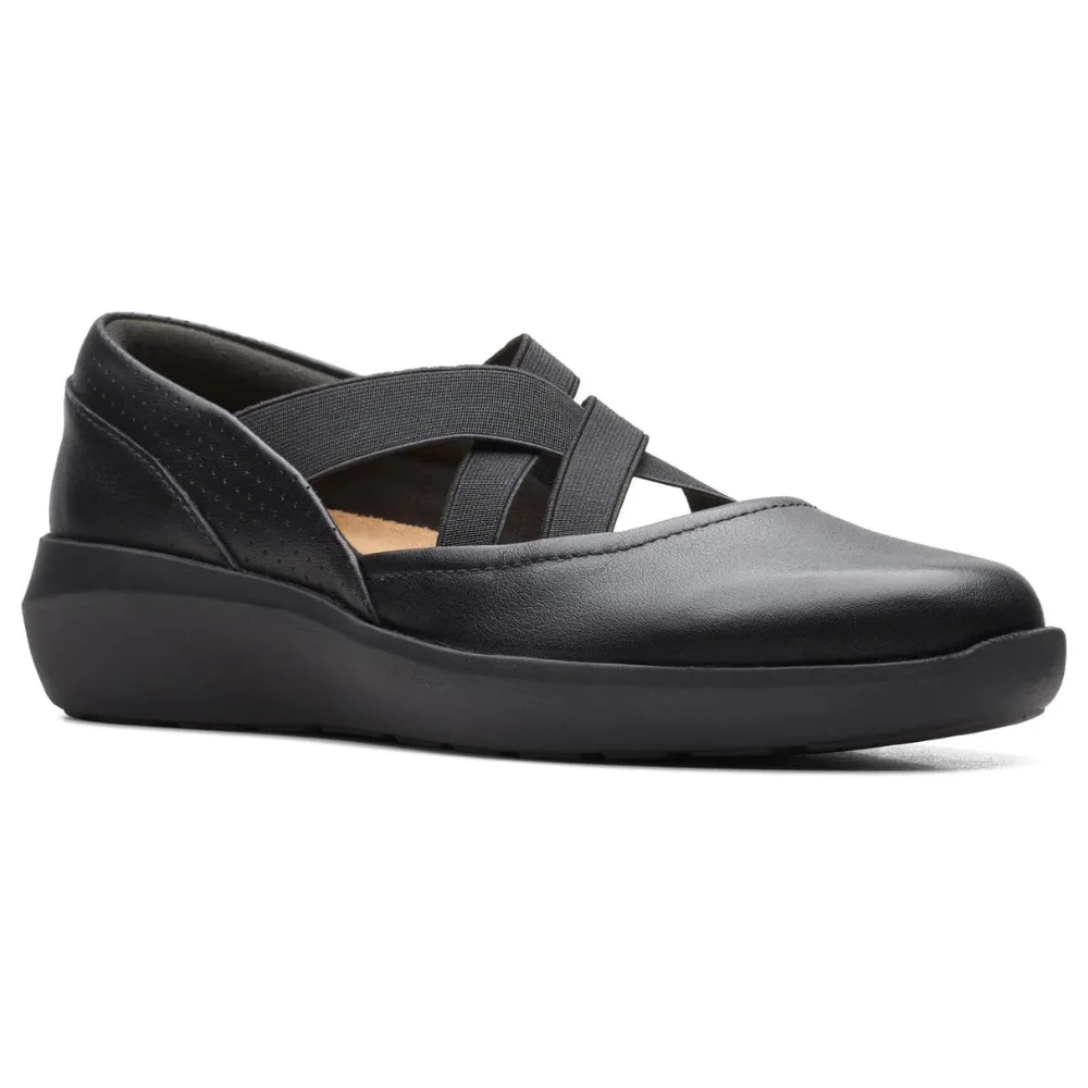 Clarks Kayleigh Cove Black Combi Leather Shoe (Women's)