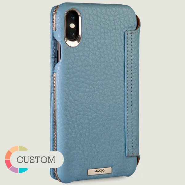 Custom Wallet Silver iPhone Xs Max Leather Case