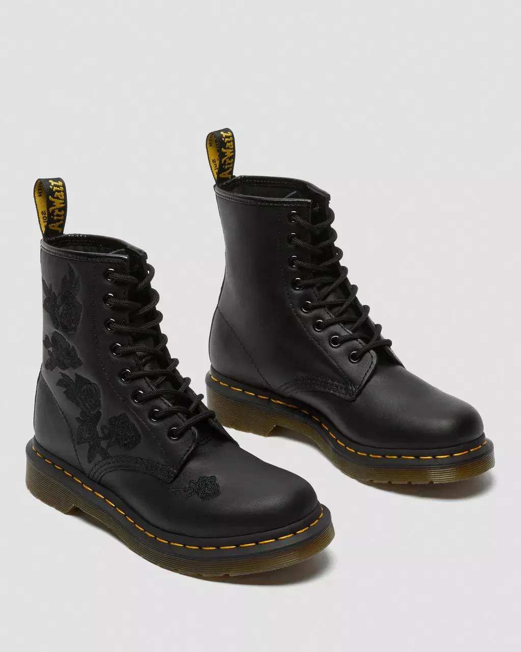 Doc Martens 1460 VONDA MONO FLORAL BOOTS (Black — SOFTY T)