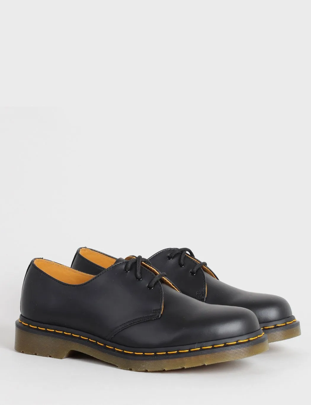 Dr Martens 1461 Shoes (11838002) - Black Smooth/Yellow Welt Stiching