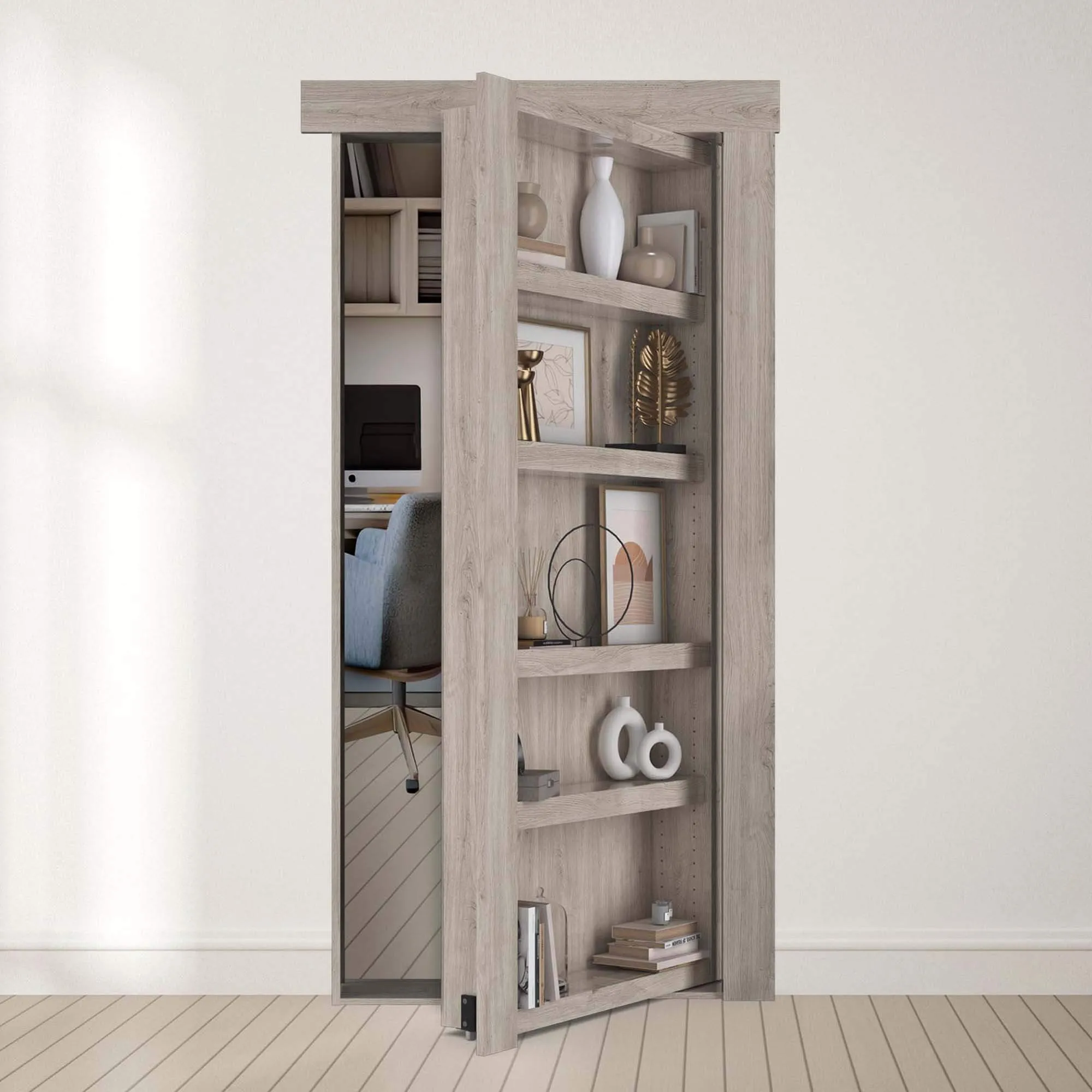 EcoCrafted Autoswing Murphy Door Bookcase