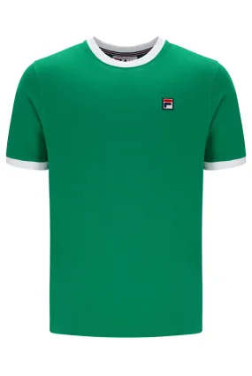 Fila Vintage Men's Marconi Essential Ringer T Shirt Jelly Bean Green