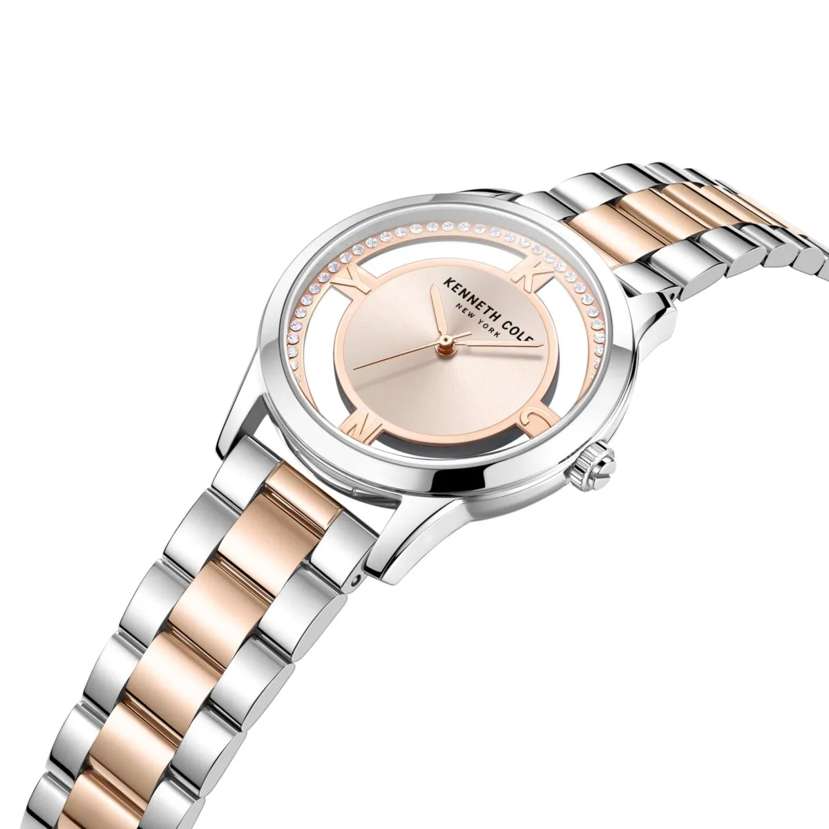 Kenneth Cole New York - KCWLG2220102 - Stainless Steel Wrist Watch for Women - Silver & Rose Gold