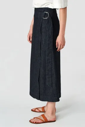 leia skirt dark hemp rinse <br> by Kings Of Indigo