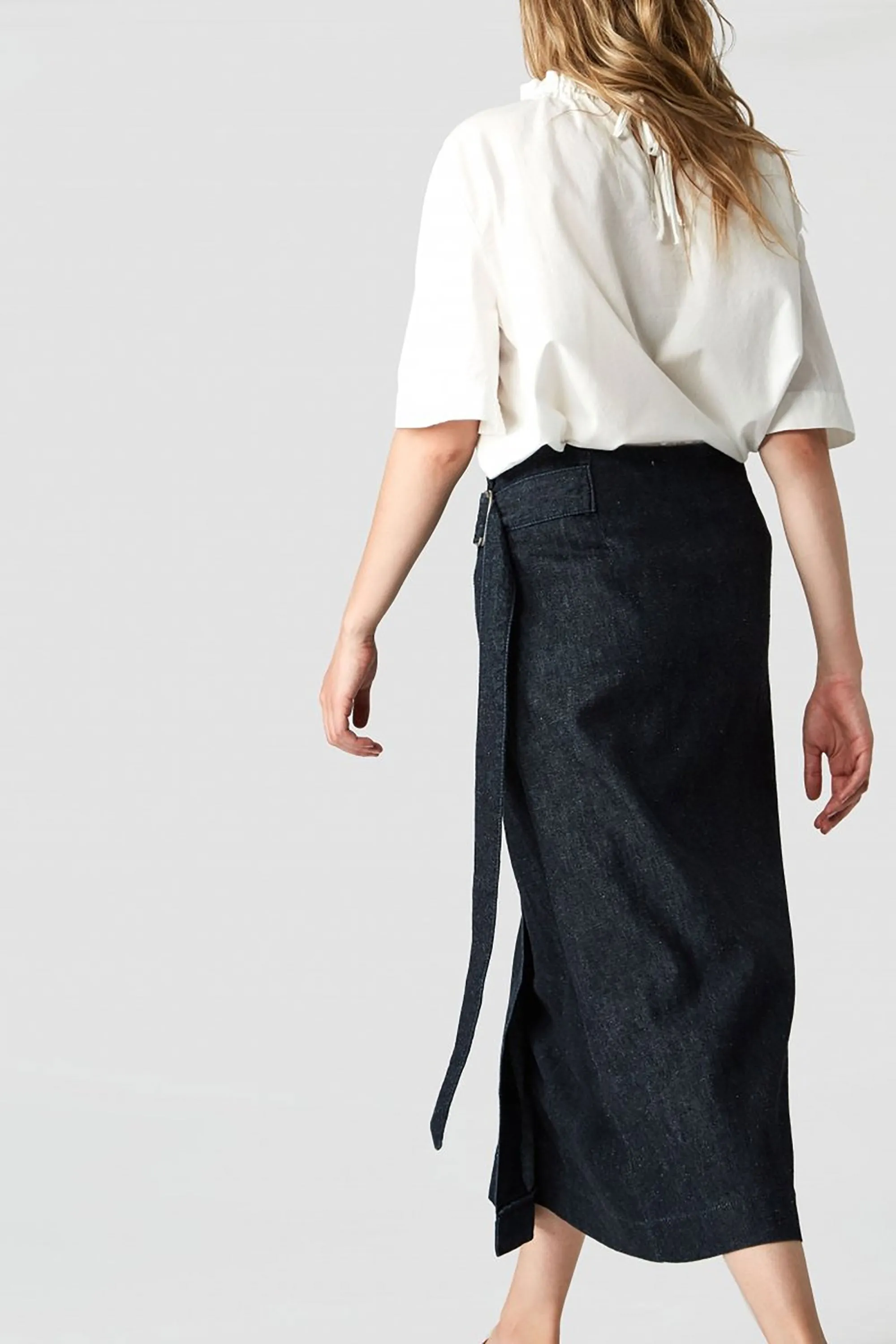 leia skirt dark hemp rinse <br> by Kings Of Indigo