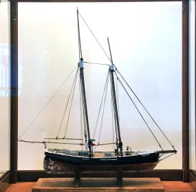 "Phantom LOA (Copper Bottom)" by Anthony Whittemore - Handcrafted Model Ship in Museum Glass Case