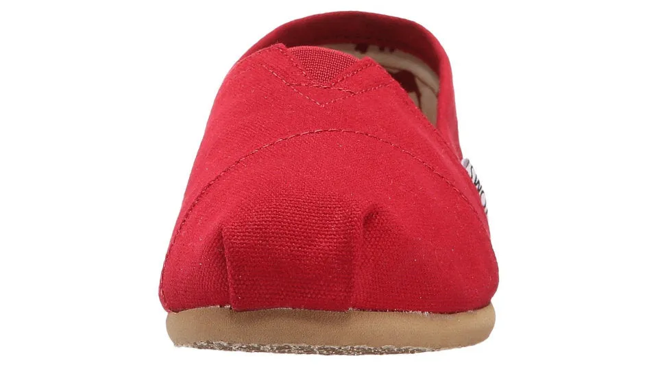 Womens Classic Red Canvas TOMS Shoes