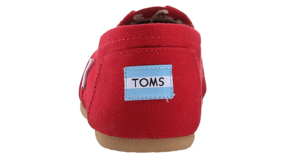 Womens Classic Red Canvas TOMS Shoes