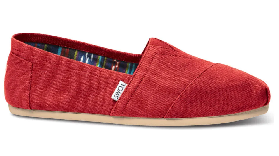 Womens Classic Red Canvas TOMS Shoes