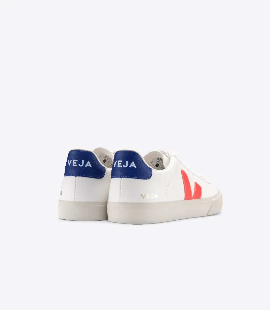 Veja Campo Chromefree Leather White Orange Fluo