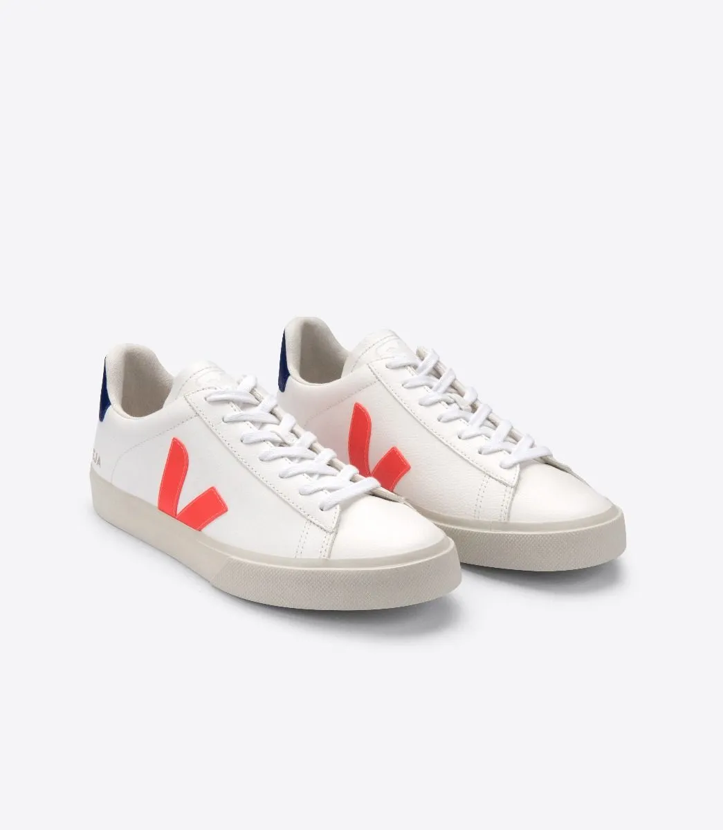 Veja Campo Chromefree Leather White Orange Fluo