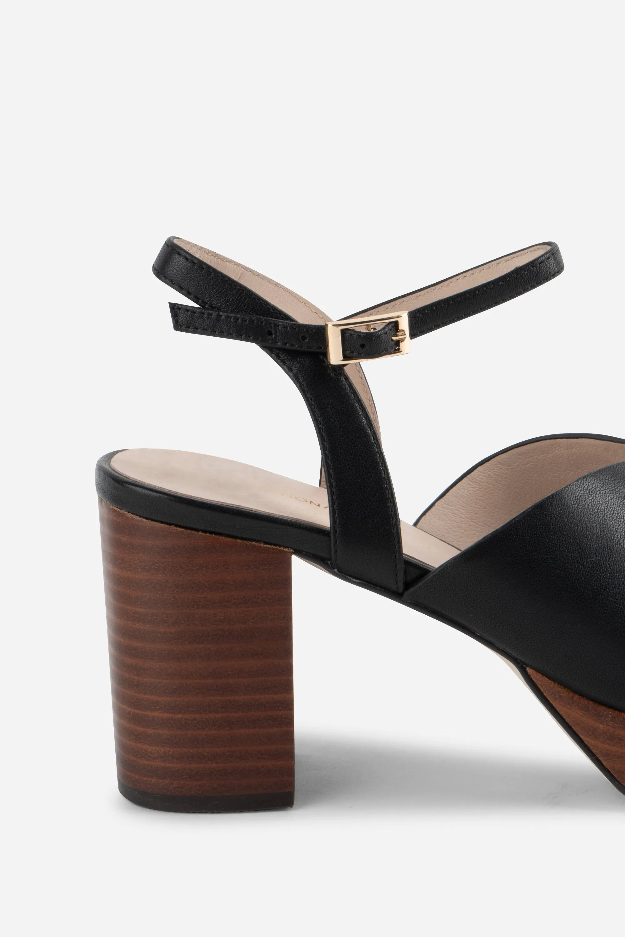 ZURICH STACKED WOOD PLATFORM HEEL